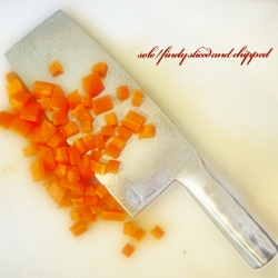 Finely sliced and chipped